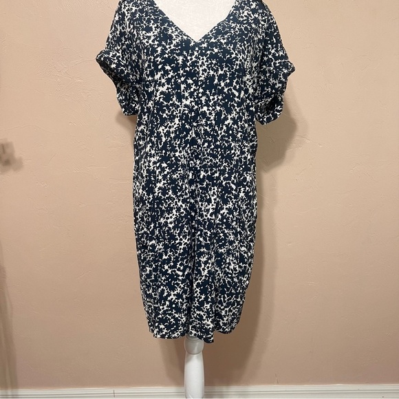 Whistles London Short Sleeve V-Neck Pleated Sheath Pocketed Shirt Casual Dress 6 - Picture 1 of 9